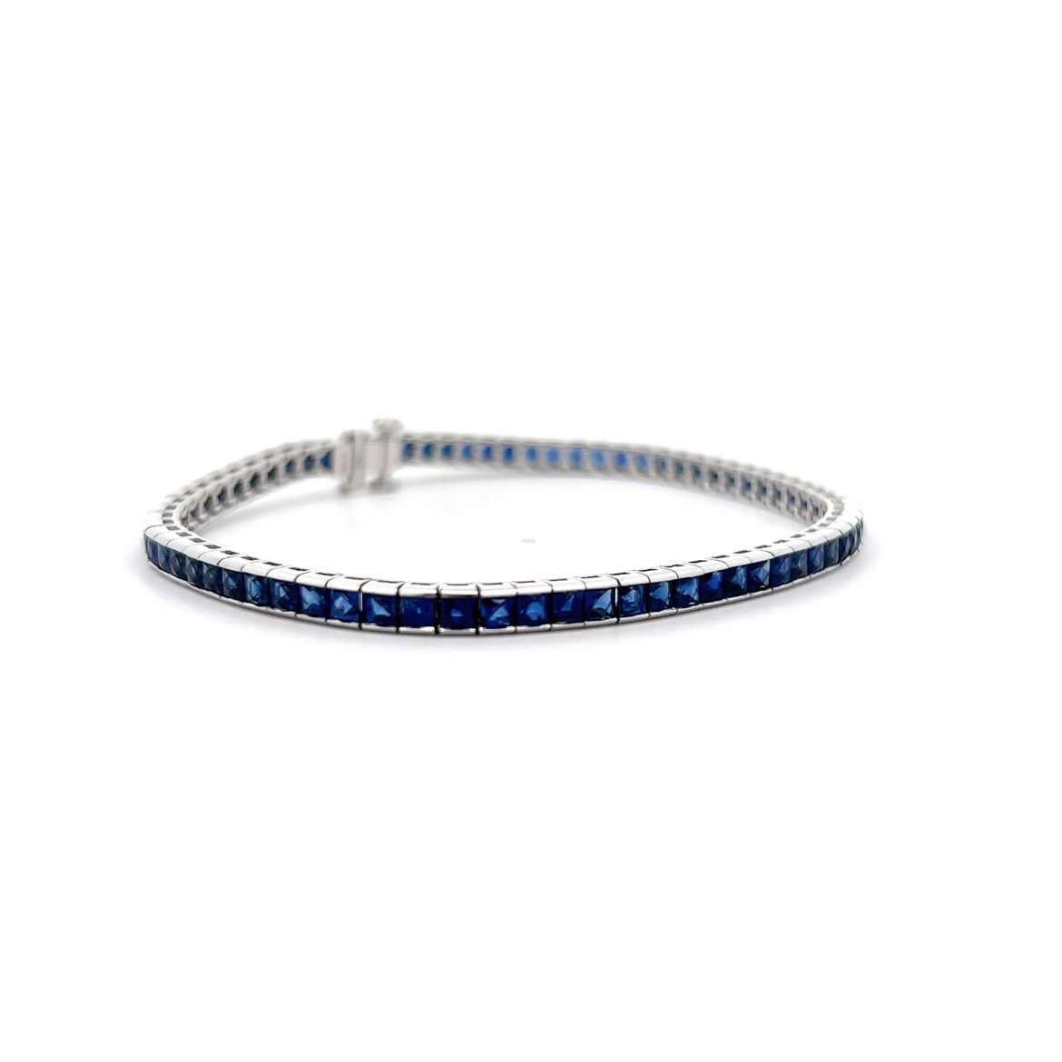 10 Ct Oval Cut Simulated Sapphire Tennis Bracelet 925 Silver Gold Plated |  eBay